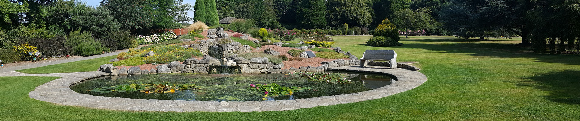Photograph of the pond in the crematorium gardens